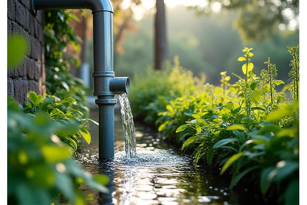 雨水を貯めて再利用するシステムと豊かな庭園