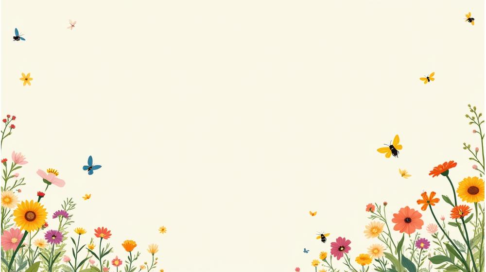ポリネーターガーデンの年間開花カレンダー。月ごとに咲く花と活動するポリネーターの種類が示されている。