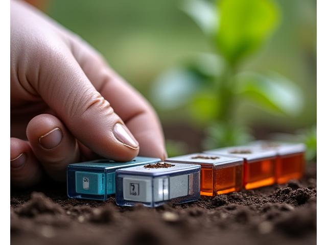 ワークショップで土壌のpH測定を行う参加者